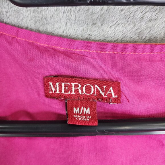 Womens Merona Sleeveless Colorblock Dress Pink & Orange Polyester Size M - Picture 5 of 11